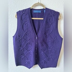 Elegant Karen Scott dark purple vest, size L only worn twice!!